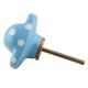 Turquoise Polka Elephant Face Knob