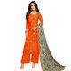 Orange Dress Material In Jam Silk Kurta Cotton Bottom And Matching Maslin Dupatta