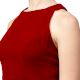 Red Women's Georgette Solid Ruffle Saree