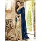 Half Half Party Wear  Embroidered Georgette Saree with Blouse Piece