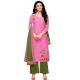 Pink & Olive Green Mashlin Silk Printed Women's Palazzo Suit