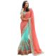 Georgette  And Net Two Color Saree With Blouse Piece