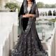 Fancy Indian Georgette & Net Saree (Black)