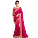 Pink Border Silk Saree With Banglori Silk Blouse