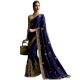 Blue Pandora Silk Saree With Matching Blouse Piece