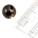 Hand Painted Floral Black Round Glass Beads (Pack Of 12)