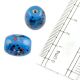 True Blue Decorative Glass Barrel Shaped Jewelry Beads (Pack Of 12)
