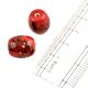 Red Loose Glass Jeweley Barrel Shaped Beads (Pack Of 12)