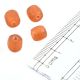 Peach Cylindrical Glass Spacer Loose Jewelry Beads (Pack Of 12)
