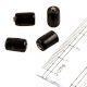 Black Barrel Shape Loose Glass Jewlery Beads (Pack Of 12)