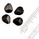 Black Faceted Pear Shaped Loose Glass Jewelry Making Beads (Pack Of 12)