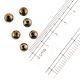 Golden Black Glass Pearls For Making Jewelry With  Pastel-Colored Coating (12 In Pack)