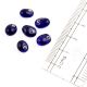 Loose Indigo Glass Transparent Oval Shaped  Beads For Jewelry Making (12 In Pack)