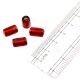 Red Glass Tube Beads Smooth Loose Beads Jewelry Accessory (12 in Pack)