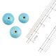 Sky Blue Round Glass Beads Loose Beads For Jewelry Making (12 in Pack)