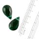 Bottle Green Glass Big Waterdrop Teardrop Beads Jewelry Loose Beads (12 in Pack)