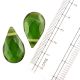 Green Glass Big Waterdrop Teardrop Beads Jewelry Loose Beads (12 in Pack)