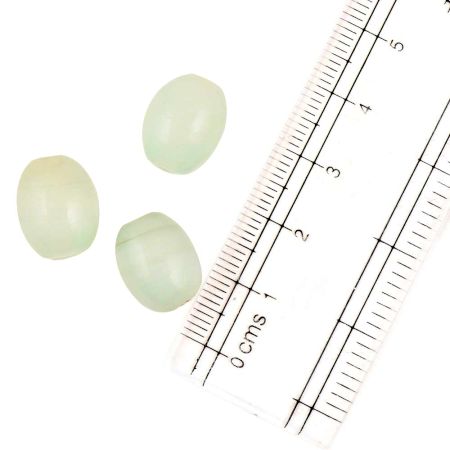Pale Green Glass Beads Egg Shape Loose Spacer Oval Beads For Jewelry Making (12 in Pack)