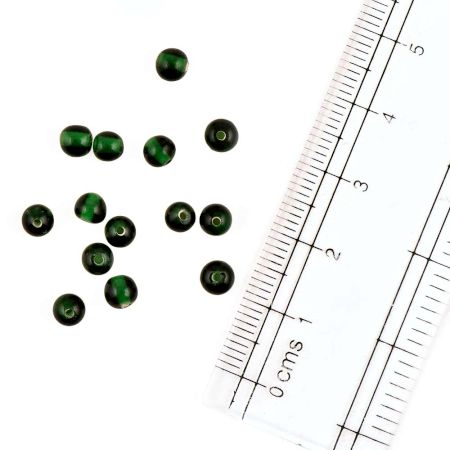 Bottle Green Glass Beads Round Spacer Loose Beads Jewelry Accessories (50 in Pack)