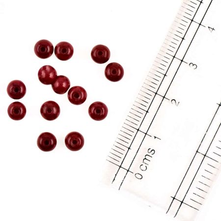 Blood Red Glass Beads Round Spacer Loose Beads Jewelry Accessories (50 in Pack)