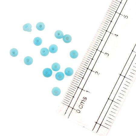 Sky Blue Glass Beads Round Spacer Loose Beads Jewelry Accessories (50 in Pack)