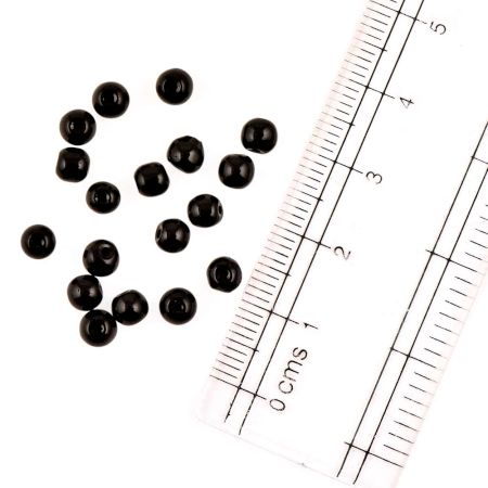 Black Glass Beads Round Spacer Loose Beads Jewelry Accessories (50 in Pack)