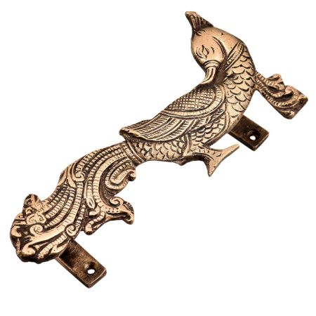 Indain Handcrafted Peacock Brass Door Handle