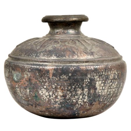 Brass Big Belly Rustic Tribal Water Storage Pot