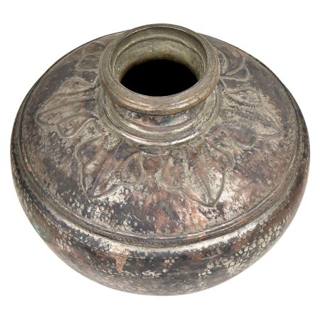 Brass Big Belly Rustic Tribal Water Storage Pot