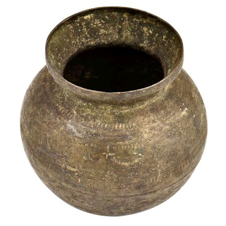 Brass Rustic Tribal Water Storage Pot