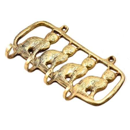 Brass Cat Family In Frame Wall Hook Kitten Brass Decor Wall Hanging