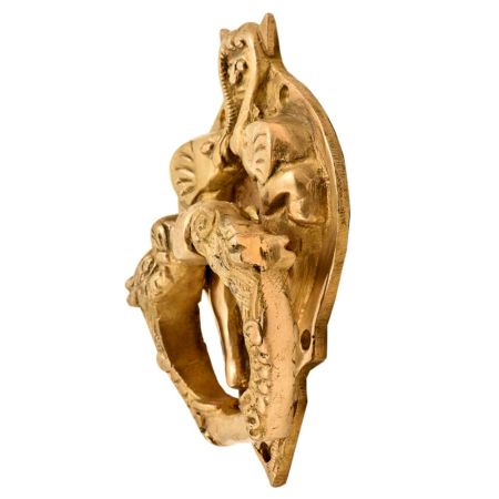 Brass Demon face in Two elephant Trunk And Two Dragons Door Knocker