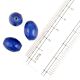 Royal Blue Glass Beads Egg Shape Loose Spacer Oval Beads For Jewelry Making (12 in Pack)