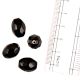 Black Glass Beads Egg Shape Loose Spacer Oval Beads For Jewelry Making (12 in Pack)