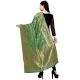 Pista Green Woven Design Banarsi Silk Dupatta