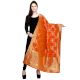 Orange Woven Design Banarsi Silk Dupatta