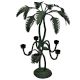 Brass Tropical Palm Tree Candle Holders With Green Patina