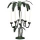 Brass Tropical Palm Tree Candle Holders With Green Patina
