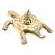 Hand Made Pyramid Tortoise Turtle With Shri Yantra In Brass