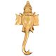 Golden Brass Ganpati Head And Trunk Wall Hanging