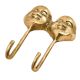 2 Brass Face Head Art Laughing Buddha Wall Sculpture
