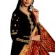 Black Satin Georgette Heavy Work Salwar Kameez SuitÂ With Banarsi Silk Dupatta
