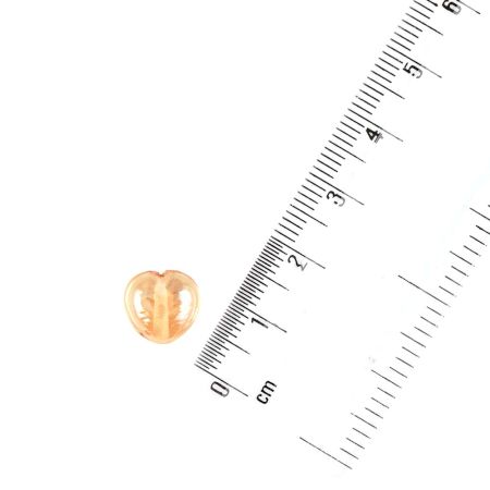 Peach Silver Foil Glass Beads Loose Craft Jewelry Necklace Bracelet Beads (12 in Pack)