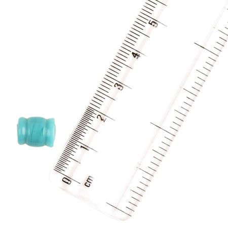 Turquoise Blue Hand Painted Dog Bone Glass Jewelry Beads (12 in Pack)