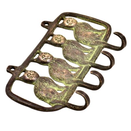 Four Sitting Cats In A Row Framed Wall mounted Wall Hook