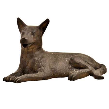 Handmade Sitting Heavy Brass Dog Home And Office Dcoration Statue