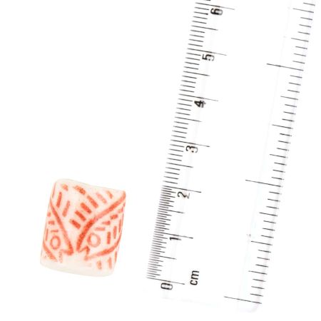 Red Fishes in Water Hand Painted Loose Glass Jewelry Beads (12 in Pack)