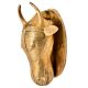 Golden Brass Ox Head Bull Door Knocker On Brass Plate