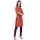 Only Orange Office Wear Stiched Rayon Kurti with Beautiful Embroidery Work