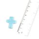 Sky Blue Cross Design Loose Glass Jewelry Beads (12 in Pack)